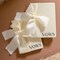 Cream Embossed Slim Vow Books w/Ribbon (Set of 2) - 5.625 x 4 Minimalist Pocket Sized Wedding Ceremony Vow Renewal Speech Notebook Journal